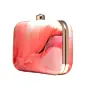 Women Pink Flow Art Printed Clutch