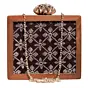 Woman Wine Sequins Embroidery Wooden Clutch