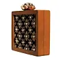 Woman Wine Sequins Embroidery Wooden Clutch