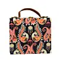 Women Printed White Peacock Suitcase Style Clutch Bag