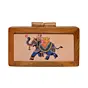 Women Elephant Wooden Printed Clutch