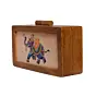Women Elephant Wooden Printed Clutch