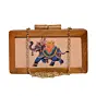 Women Elephant Wooden Printed Clutch