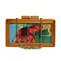 Women Colourful Elephant Wooden Printed Clutch