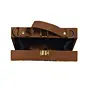 Women Moroccan Tiles Printed Suitcase Style Clutch Bag