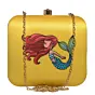 Women Mermaid Print Clutch Bag with Detachable Sling