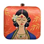 Women Pretty Indian Lady Printed Clutch Bag