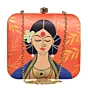 Women Pretty Indian Lady Printed Clutch Bag