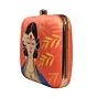 Women Pretty Indian Lady Printed Clutch Bag