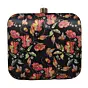 Women Black Floral Printed Clutch