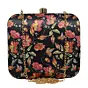 Women Black Floral Printed Clutch