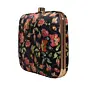 Women Black Floral Printed Clutch