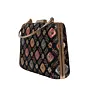 Women Black Multicolor Sequins Embroidery Clutch