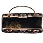 Women Black Multicolor Sequins Embroidery Clutch