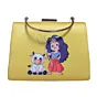 Women Yellow Durga Printed Clutch