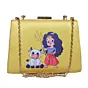 Women Yellow Durga Printed Clutch