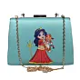 Women Blue Durga Printed Clutch