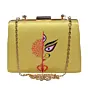 Women Yellow Durga Printed Clutch