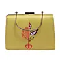 Women Yellow Durga Printed Clutch