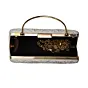 Women White Sequins And Thread Embroidery Clutch