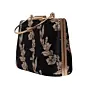 Women Black And Golden Floral Brocade Party Clutch