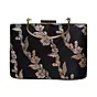 Women Black And Golden Floral Brocade Party Clutch