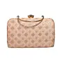 Woman Pink Box Pattern Embroidery Clutch