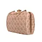 Woman Pink Box Pattern Embroidery Clutch