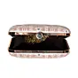 Women Pink And White Thread Embroidery Clutch