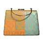 Women Yellow Multipattern Brocade Fabric Clutch