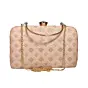 Woman Pink Box Pattern Embroidery Clutch