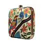 Women Beige Flower And Bird Printed Clutch