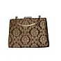 Women Brown And Golden Brocade Party Clutch