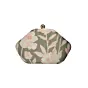 Woman Green And White Floral Printed Clutch