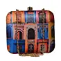 Woman Classic Mughal Doors Printed Clutch