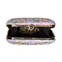 Women Lavender Floral Thread Embroidery Clutch
