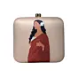 Women Red Saree Women Printed Clutch