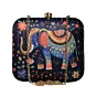 Woman Multicolor Elephant Printed Clutch