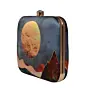 Woman Sunset In Desert Printed Clutch