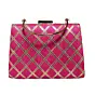 Woman Magenta Pink Gota Patti Fabric Clutch