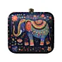 Woman Multicolor Elephant Printed Clutch