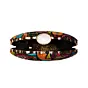Woman Multicolor Thread Embroidery Half Moon Clutch