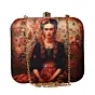 Woman Floral Frida Kahlo Printed Clutch