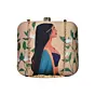 Woman Brown Girl Portrait Printed Clutch