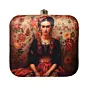 Woman Floral Frida Kahlo Printed Clutch