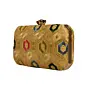 Women Golden Rectangle Sequins Embroidery Clutch