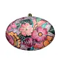 Women Pink Floral Printed Oval Clutch