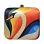 Woman Multicolored Swan Printed Clutch