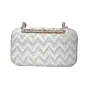 Women White Embroidery Party Clutch