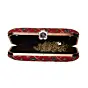 Woman Red Sequins Floral Embroidery Party Clutch